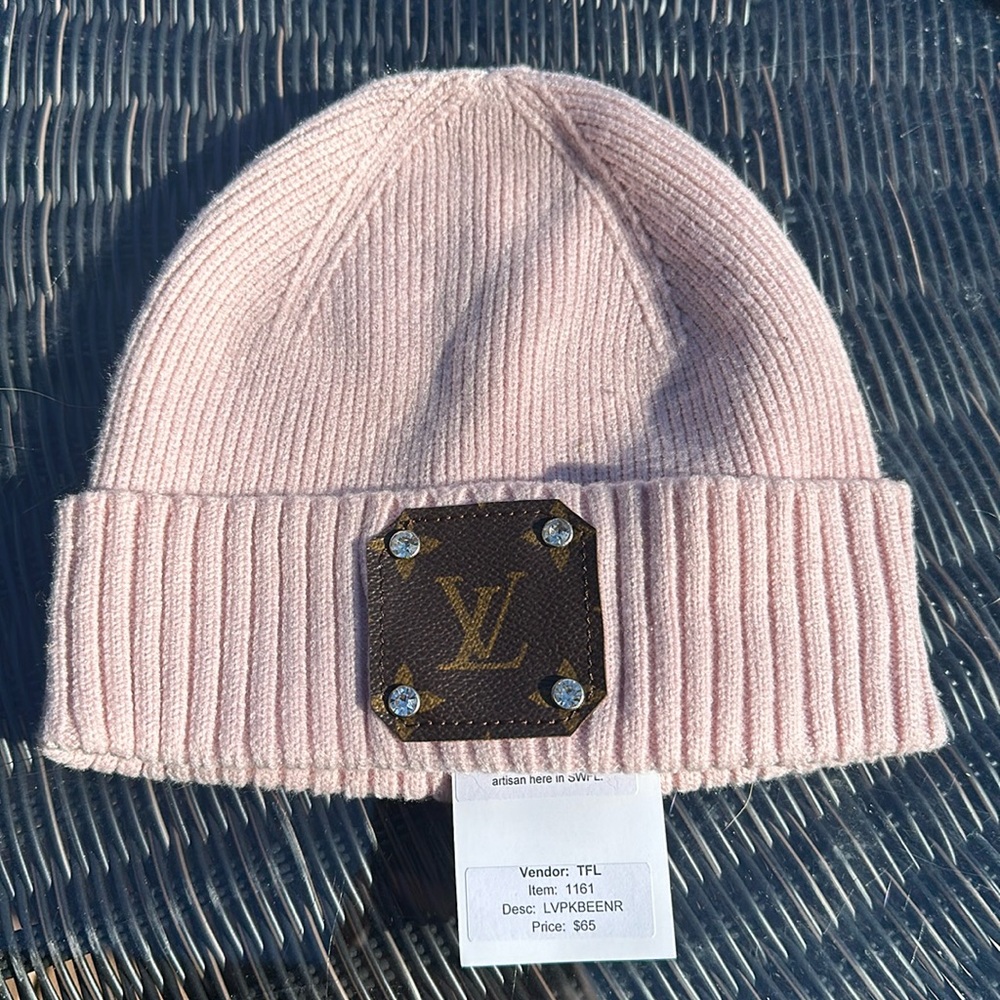 Pink winter LV beanie.